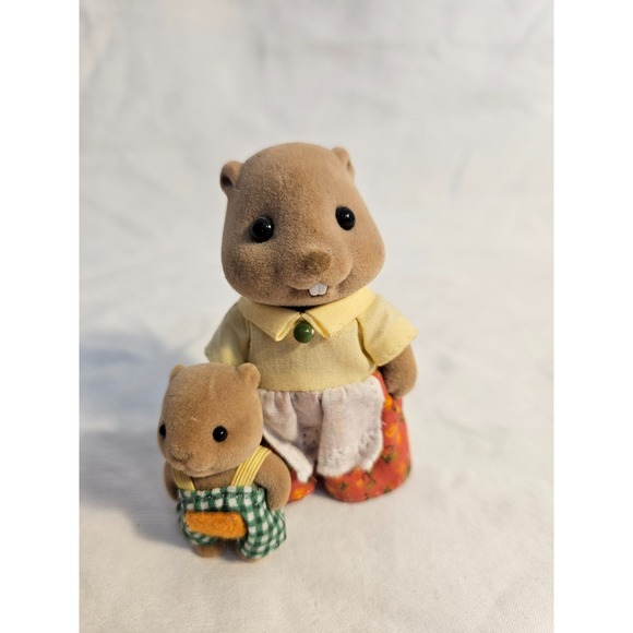 calico critters Other - Calico Critters Sylvanian Families Woodbrook Beaver Mom and Son Doll Vintage
